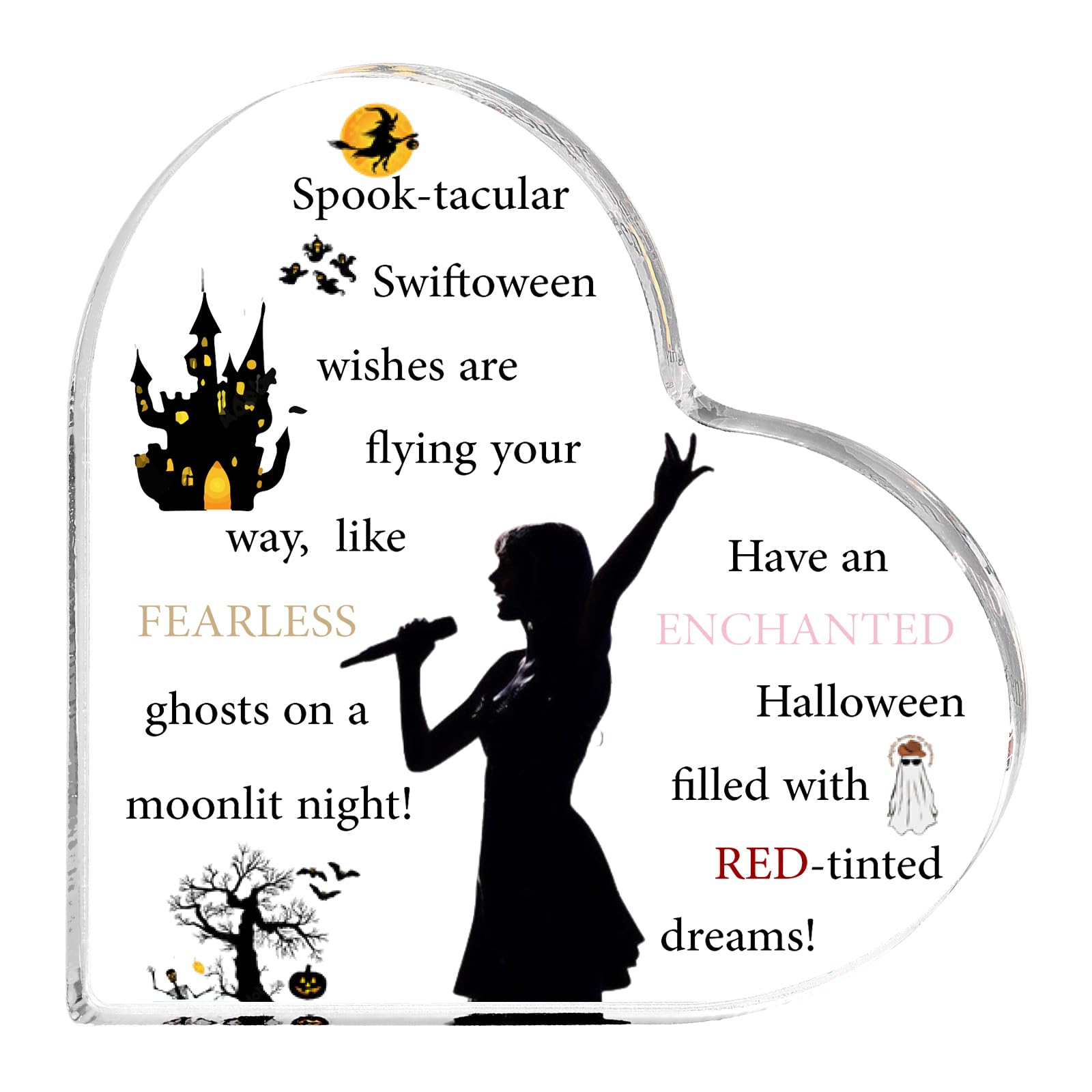 Photo 1 of *** BUNDLE X 2*** Halloween Gifts for Women Men, Room Decor for Girls, Music Lovers Gifts for Fans, Acrylic Heart Plaque