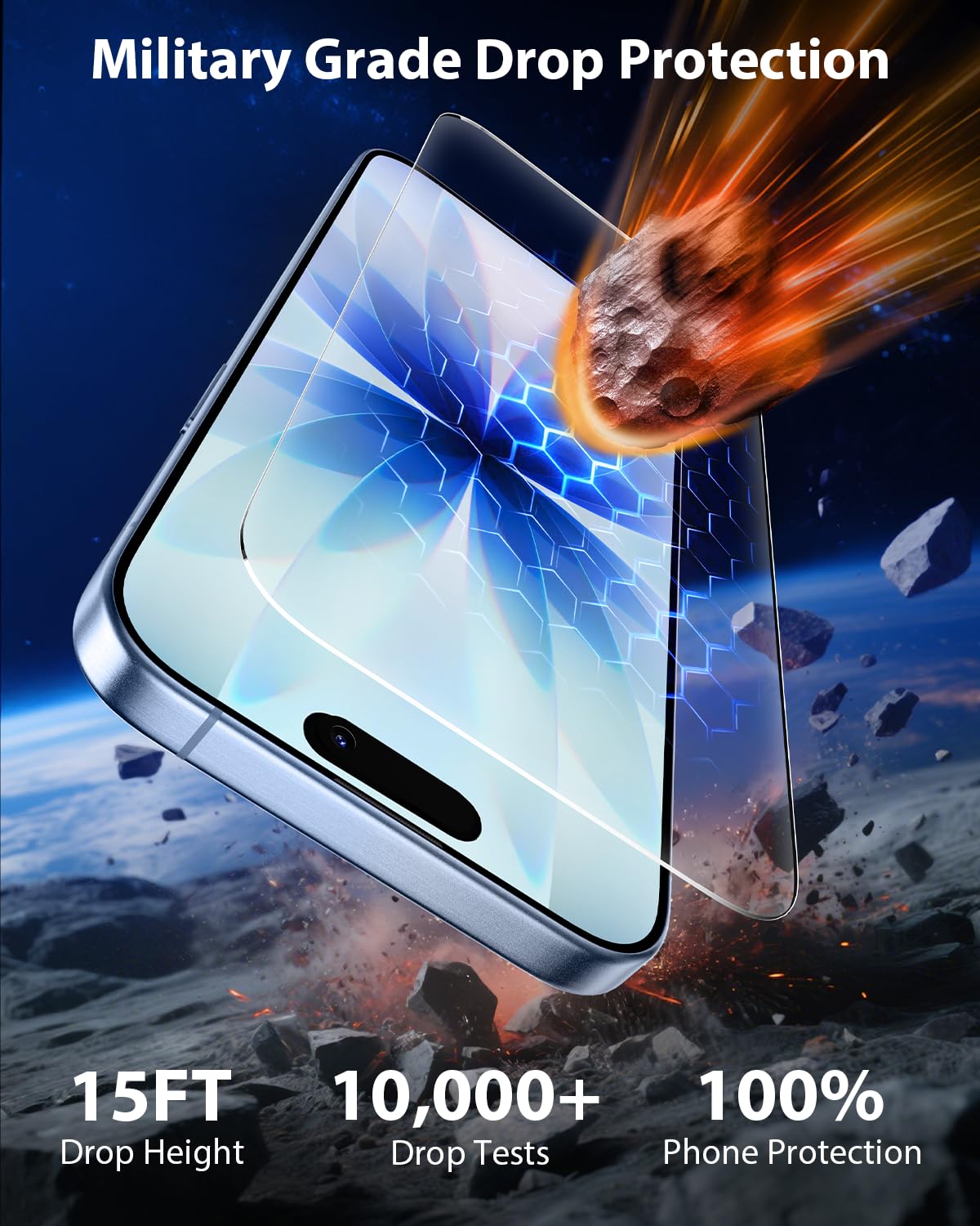 Condition photo showing New/Like New for Mkeke 3 Pack Screen Protector for iPhone 17 6.3", [9H+ Tempered Glass] [Military-Grade Drop Protection][Easy Installation Frame] HD Clear, Anti-Scratch, Bubble Free