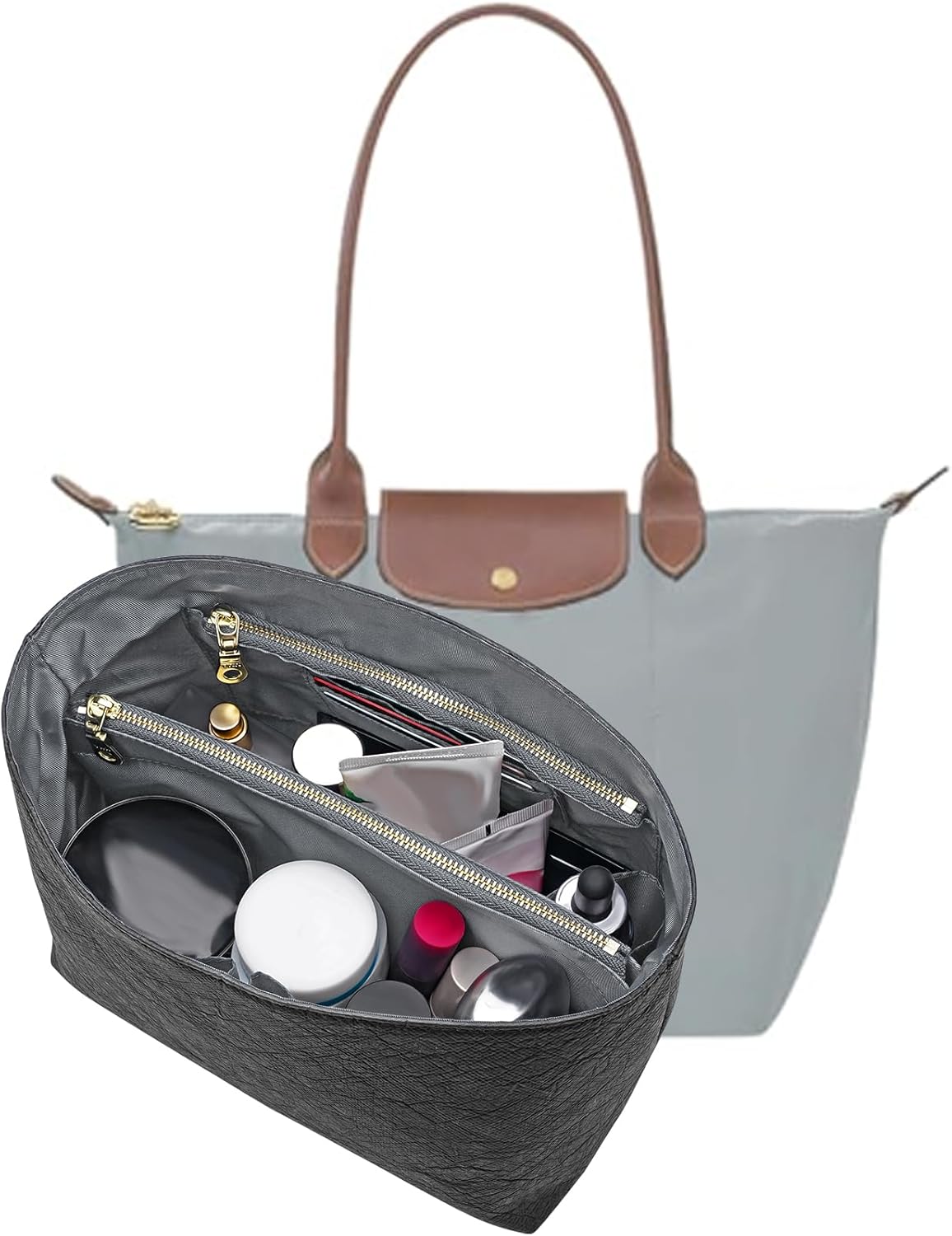 LOUKAYCCI デュポン ペーパーパース オーガナイザー インサート ロンシャン ル プリアージュ M ハンドバッグインサート用