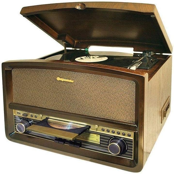Roadstar HIF-1937TUMPK Retro Design System (Record Player, FM/MW Radio, CD, Cassette Player, MP3, USB) Wood