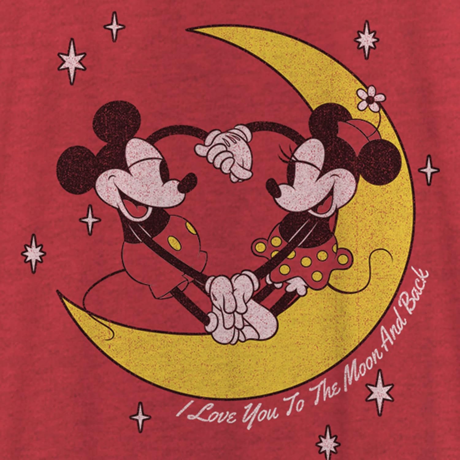 Disney Women's Friends Mickey & Minnie to The Moon & Back Juniors Tri Blend Tank