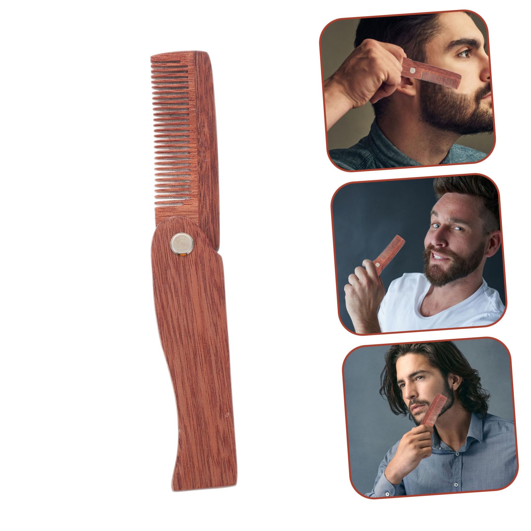 FRCOLOR 3 Pettini Per Barba Pettine Per Baffi Portatile Pettine Tascabile Pieghevole Accessorio Per Barba Per in Legno Per La Degli Uomini