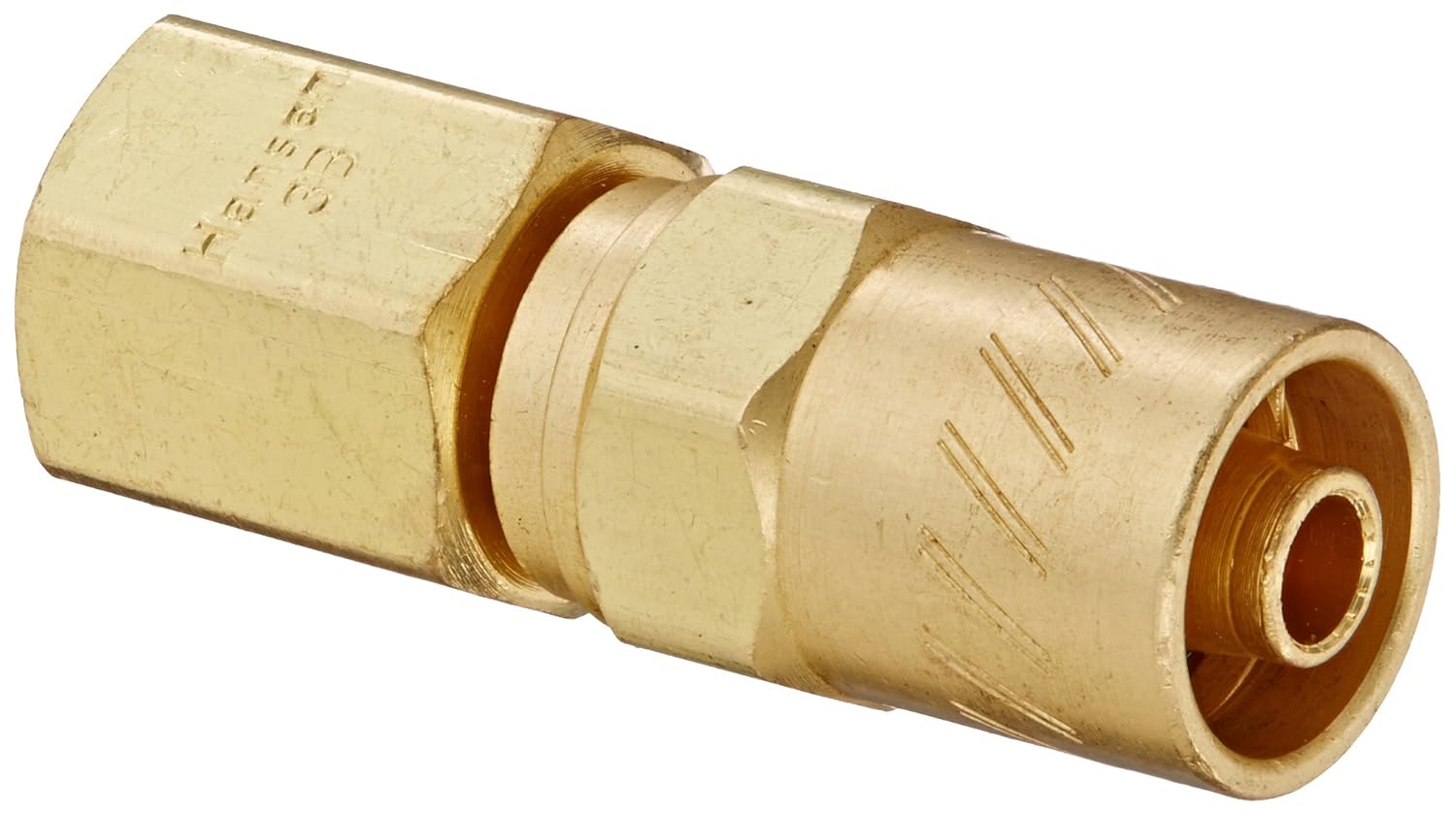 Eaton Hansen 3B1 Brass Compression Hose Clamp, 1/4" Hose ID, 15/32" Hose OD, 1/4"-18 NPTF Female