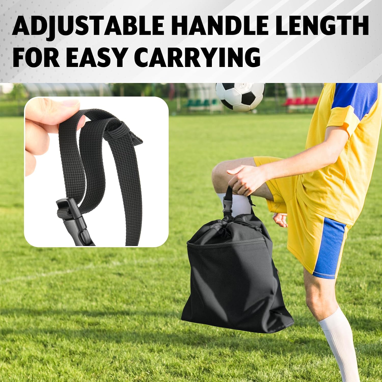 Single Ball Bag with Zipper Pocket, Basketball Storage Bag Portable Drawstring Ball Bags with Handle for Basketball Soccer Volleyball Football, Large Sports Equipment Bags for Most Backpacks