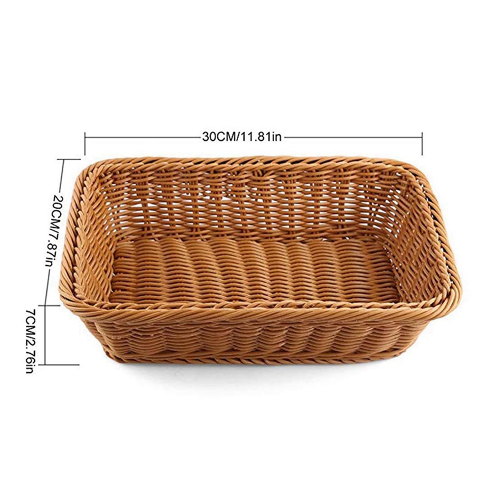 Cesta Rectangular de 10 Piezas para Mesa O Mostrador para Pan, Frutas Y Verduras Cestas de Mimbre para Mercados, Panadería