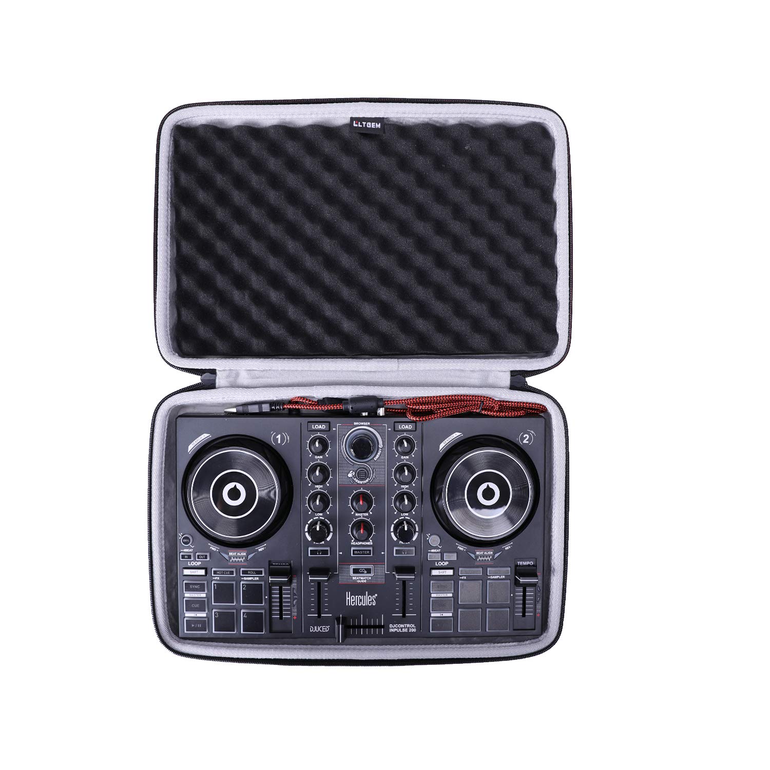 LTGEM - Funda para controlador de DJ Hercules DJControl Inpulse 200 / DJControl Inpulse 200 MK2 - Bolsa de transporte protectora de viaje de almacenamiento duro (solo funda) 7