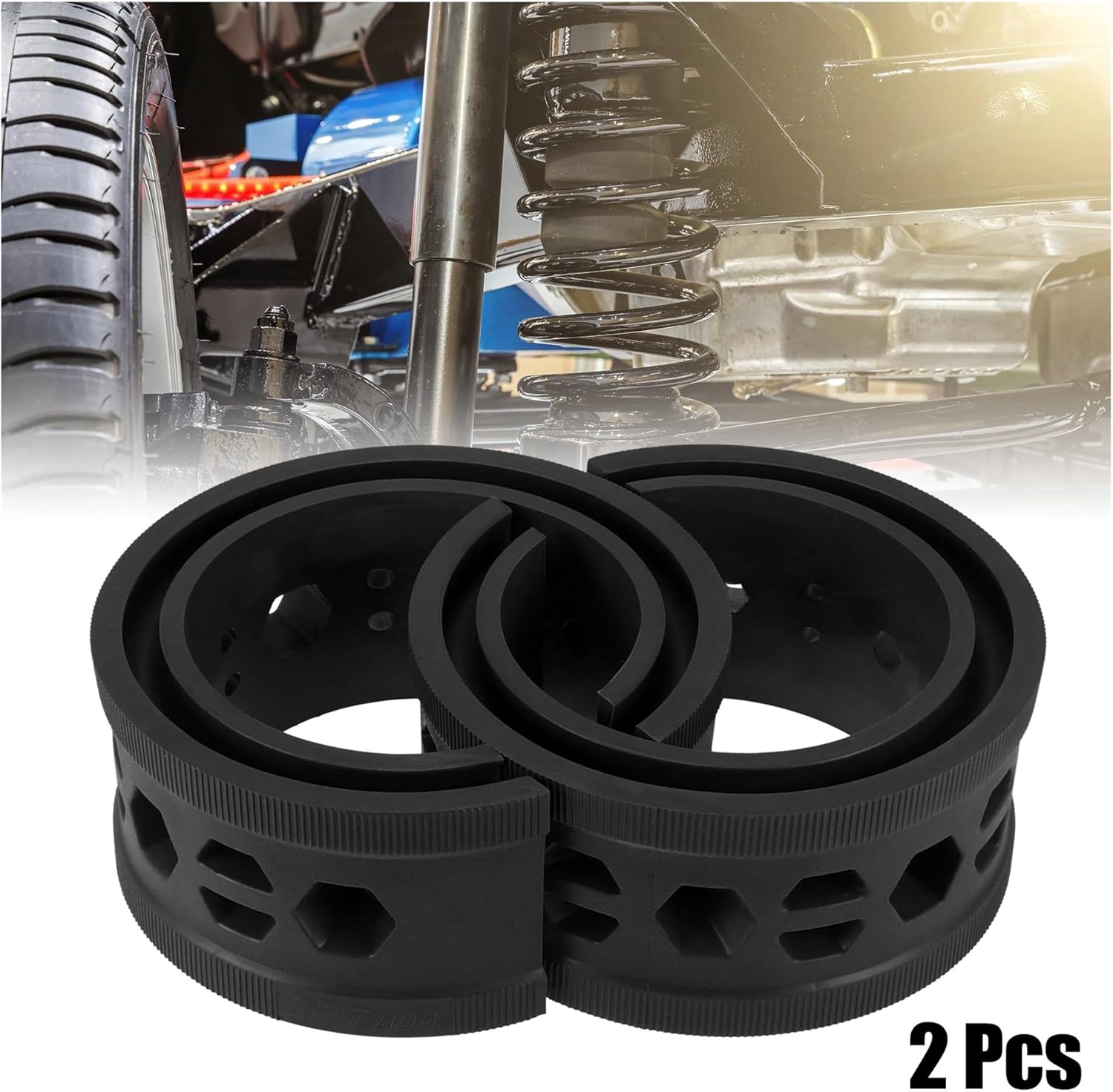 2pcs Car Rubber Shock Absorber Spring Bumper Buffer Power Cushion A/B/C/D/E Typ Spring Suspension Buffer(Type-A Black)