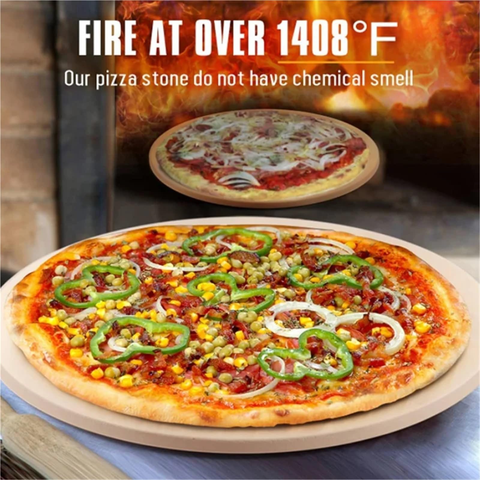Pietra for pizza rotonda, pietra da forno sicura e di lunga durata 13 pollici for griglia, resistente agli shock termici, for, torte Per Pizza Da Forno