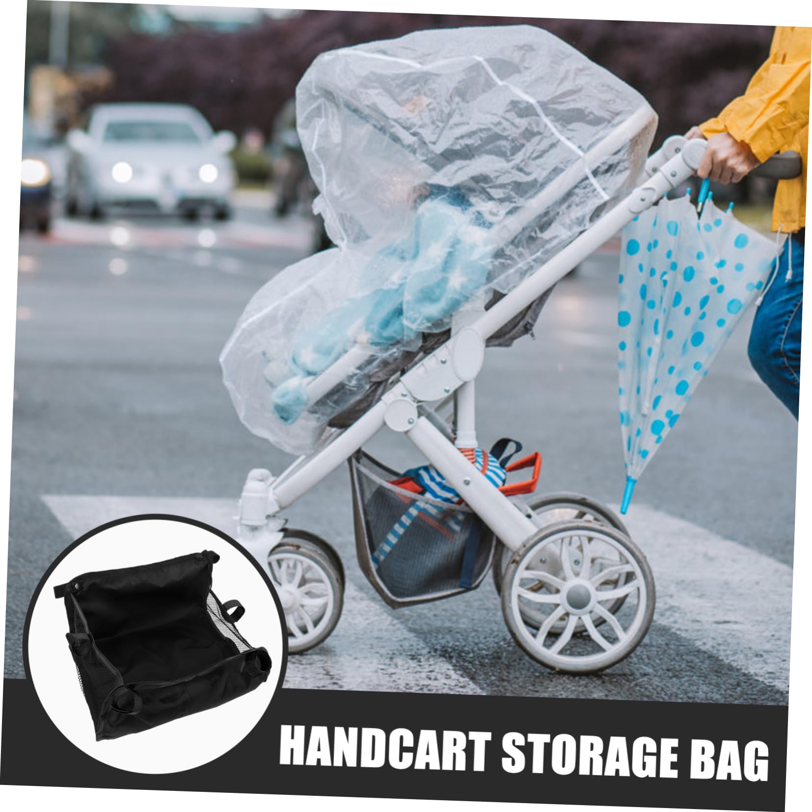 TOYANDONA Stroller Bottom Basket Stroller Storage Bag Stroller Organizer Bag Stroller Bottom Storage Bag Basket Stroller for Stroller Basket for Stroller Products for Babies - Image 3