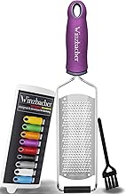 Premium Zester/Grater, Parmesan/Lemon/Nutmeg / Ginger Grater and Much More Razor-Sharp Stainless Steel Blade, Dishwasher-Safe, Including Protection and Cleaning Brush