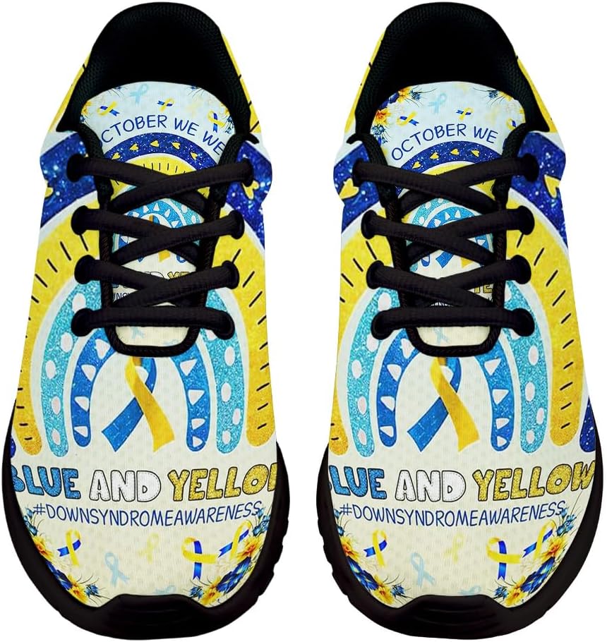 Down Syndrome Awareness in October We Wear Blue Shoes for Women Men Trail Running Casual Fashion Sneakers Slip-on Tennis Shoes