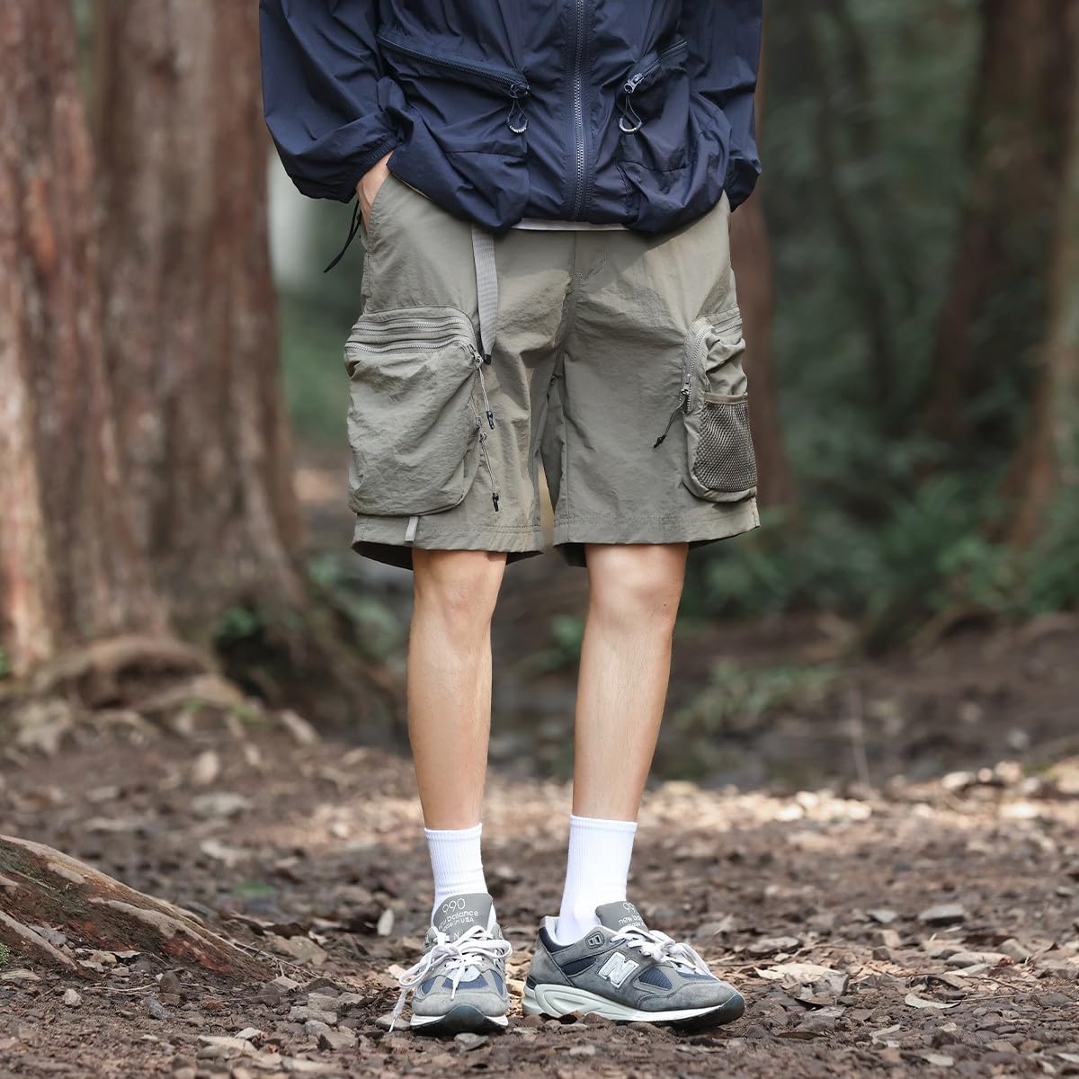 Mens Hiking Cargo Shorts Lightweight Outdoor Water Resistant Quick Dry Fishing Tactical Shorts with Belt