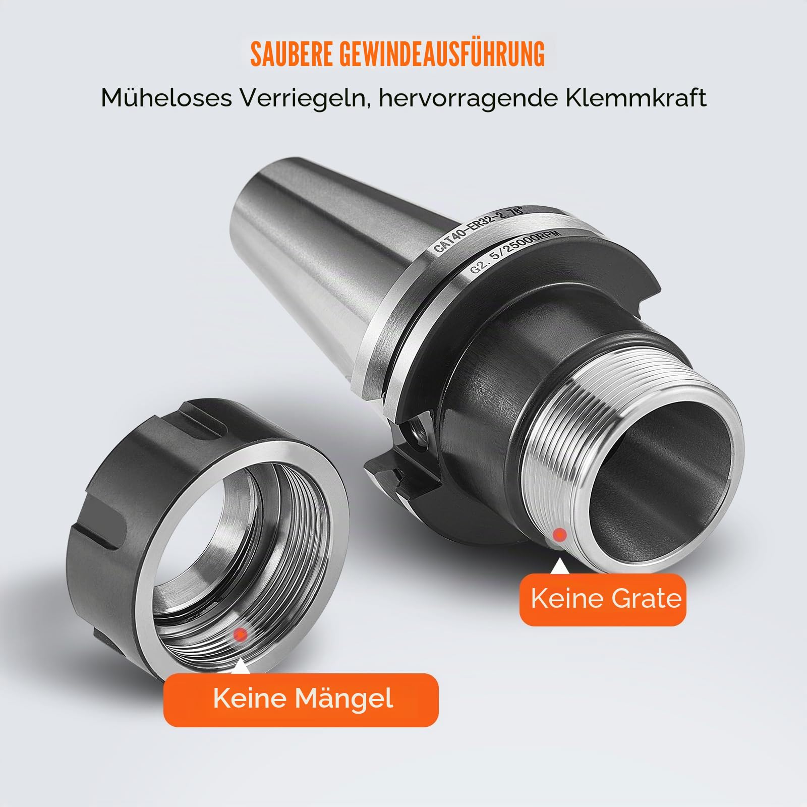VEVOR CAT40 Spannzangenhalter ER 16/32 Spannzangensatz, 35-teilig, SLN FMB ER16/32 APU Werkzeughalter Federstahl-Spannzangenfutter mit 10 Anzugsbolzen und 3 Schraubenschlüsseln, für Fräsmaschinen, Boh
