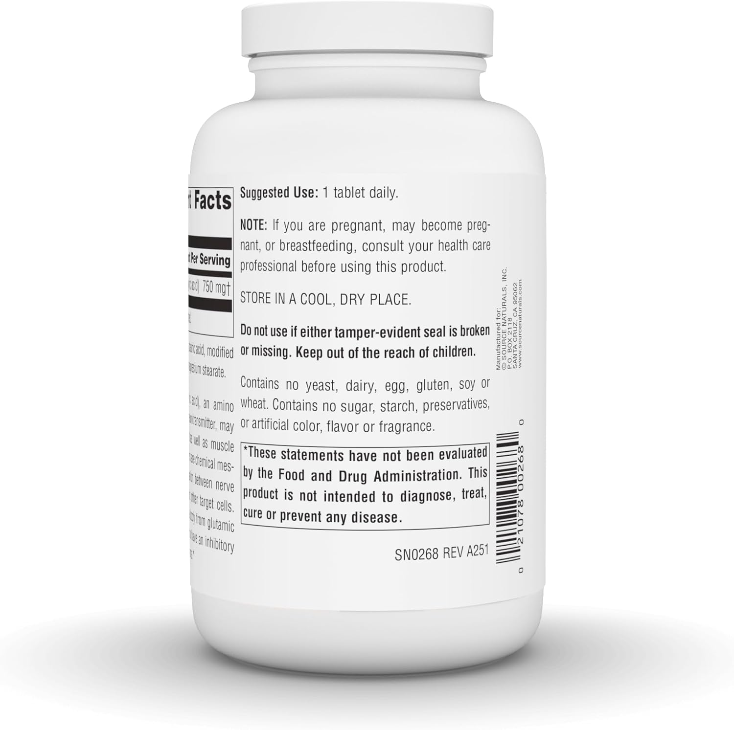 Source Naturals Serene Science GABA 750 mg Calm Mind - 180 Tablets