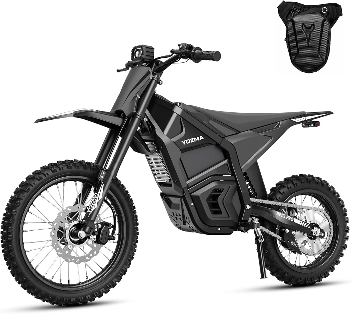 Yozma IN10 Pro Electric Dirt Bike, 5500 Peak Mid- Drive Motor, 50 Mph Max Speed Ebike, 60V 27AH Bttery with 60 Miles Max Range, 17''/14'' Off-Road Tires, Hydraulic Brakes & Dual Shock Absorption