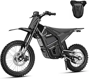 Yozma IN10 Pro Electric Dirt Bike, 5500 Peak Mid- Drive Motor, 50 Mph Max Speed Ebike, 60V 27AH Bttery with 60 Miles Max Range, 17''/14'' Off-Road Tires, Hydraulic Brakes & Dual Shock Absorption