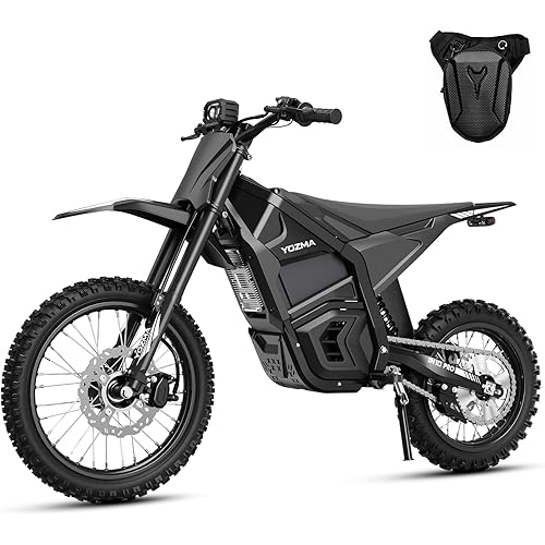 Yozma IN10 Pro Electric Dirt Bike, 5500 Peak Mid- Drive Motor, 50 Mph Max Speed Ebike, 60V 27AH Bttery with 60 Miles Max Range, 17''/14'' Off-Road Tires, Hydraulic Brakes & Dual Shock Absorption
