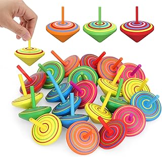 Annhao 30 pcs Peonzas madera, Juego de peonzas, Niños giroscopio de Juguete, Creativo Juguete, Fiestas de cumpleaños de niños o Regalos para Invitados, para niños de 3-7 años (Color Aleatorio)