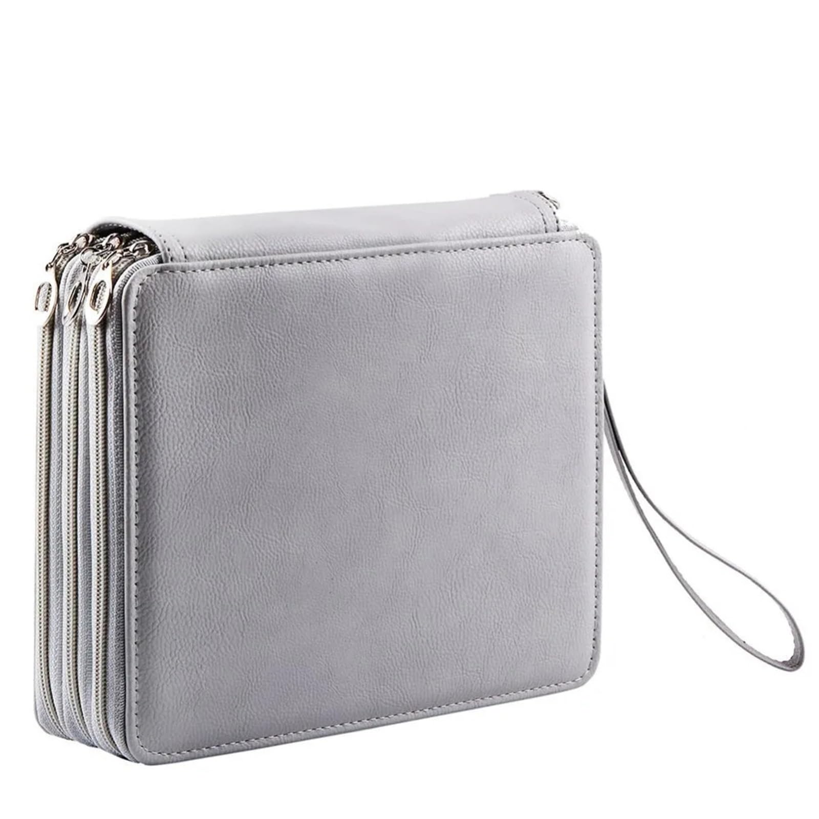 Astuccio Grande Astuccio colorato da 120 slot Borsa di grande capacità | Portatile con cerniera in pelle PU con tracolla(Rose red)
