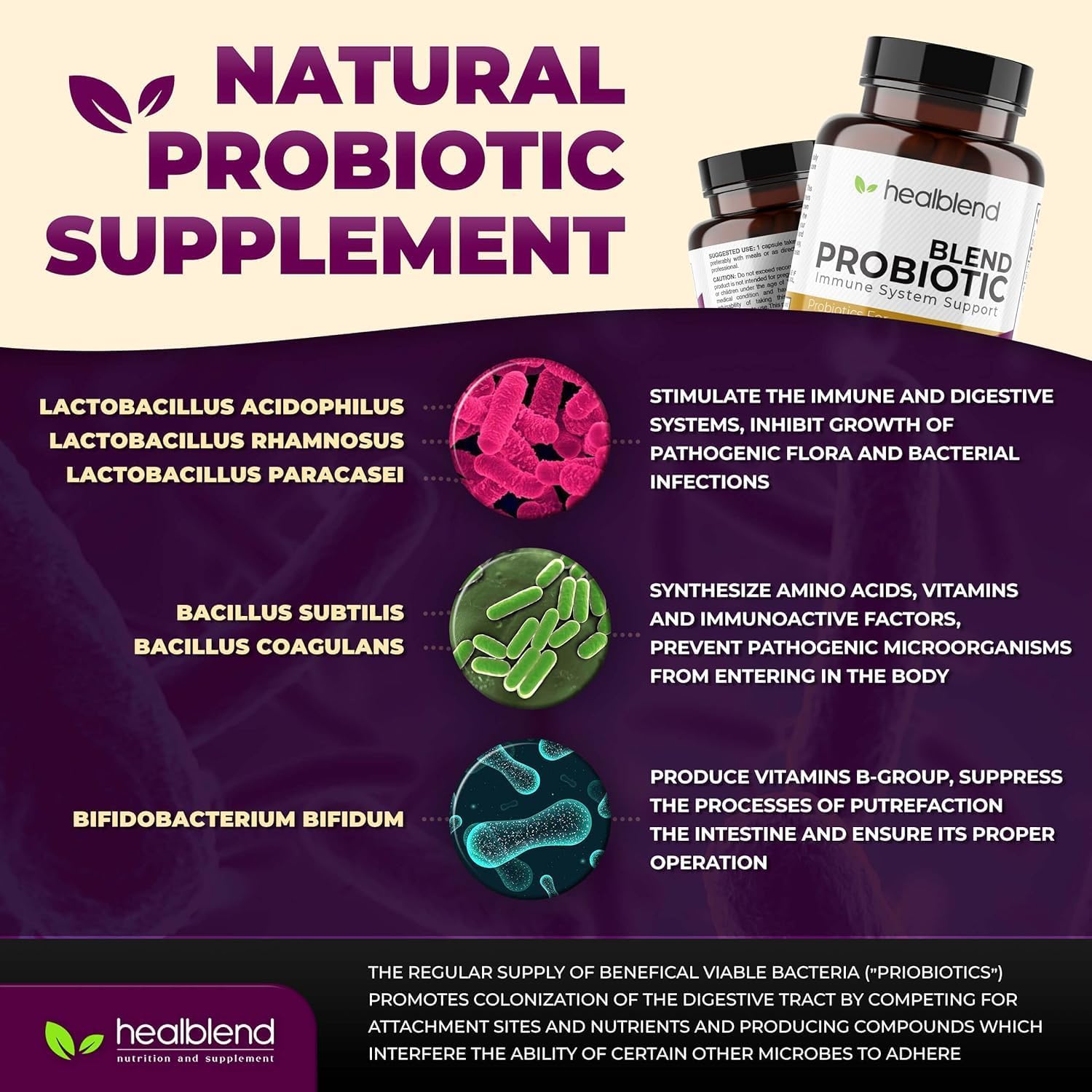 Probiotic Caps Dietary Supplement Capsules, Probiotic for Women and for Men Digestive Health, Immune System Support, Non-GMO, Gluten-Free, 120 Veg Caps (2)
