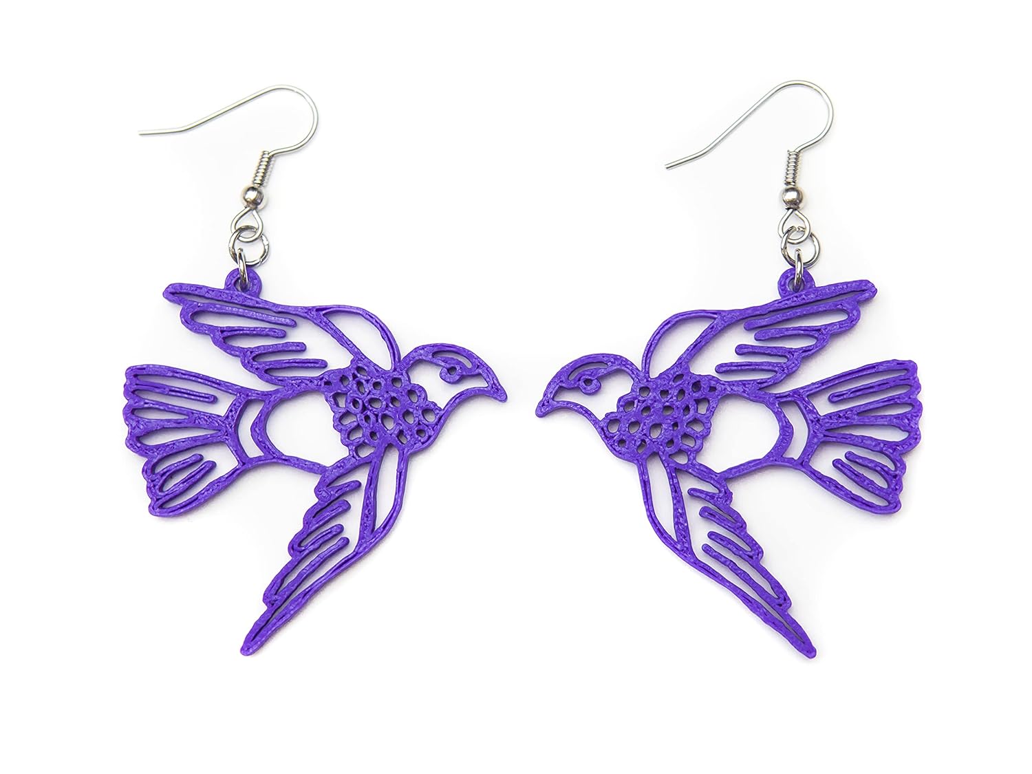 Tropical Bird Earrings (Purple) Handmade Products