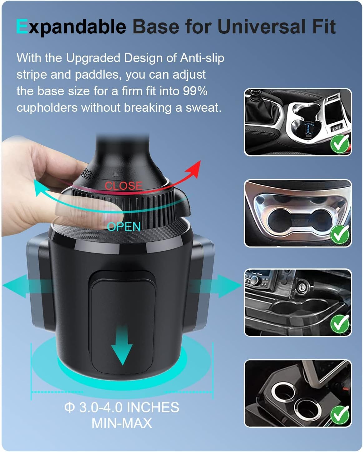 OQTIQ Soporte magnético inalámbrico para Cargador de Coche para MagSafe Soporte de teléfono de Coche, Carga rápida Ajustable con Ventilador de refrigeración Compatible con iPhone 14, 13, 12 Pro MAX