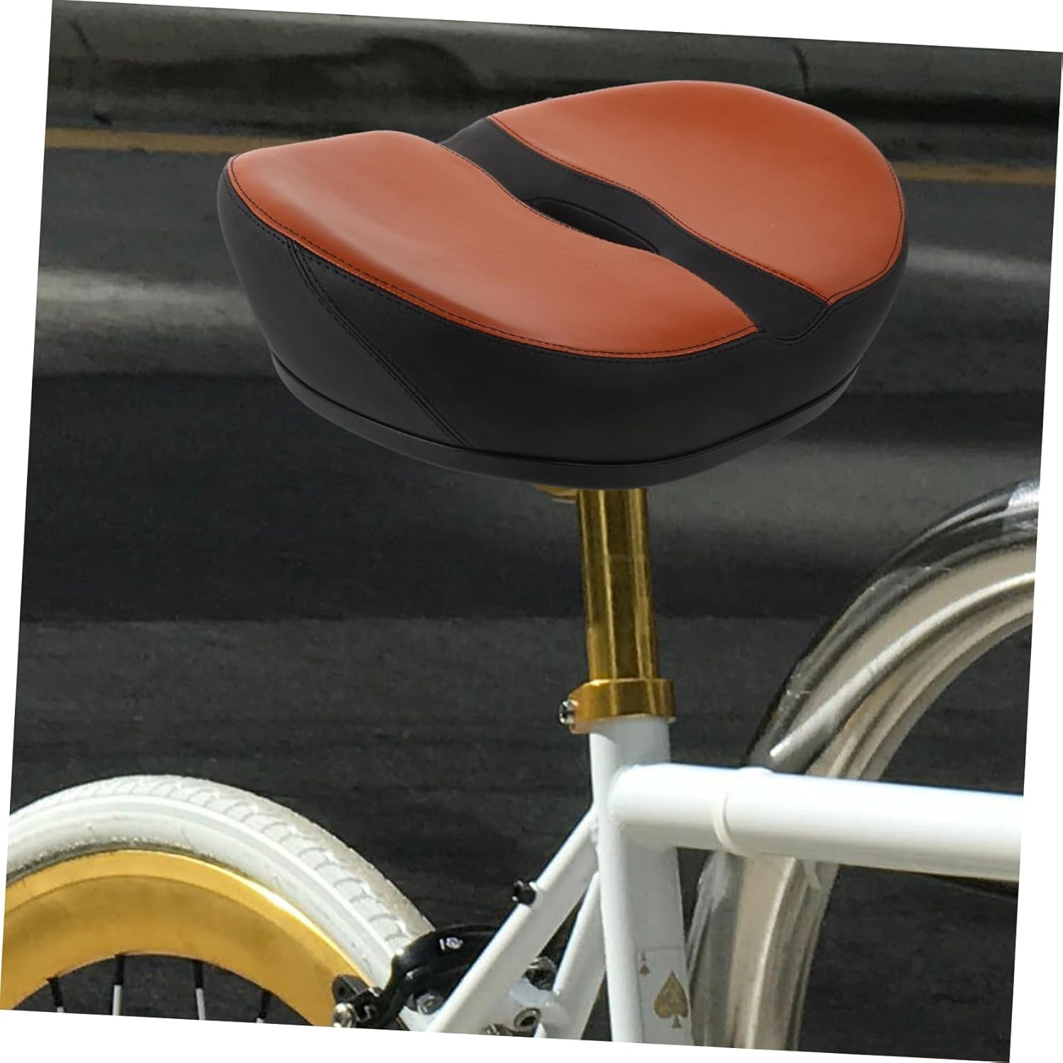 Noseless Wide Bike Seat Cushion for Men and Women PU Foam Bicycle Saddle Padding with Antislip Shockproof Design Comfortable Road and Mountain Bike Seat Replacement