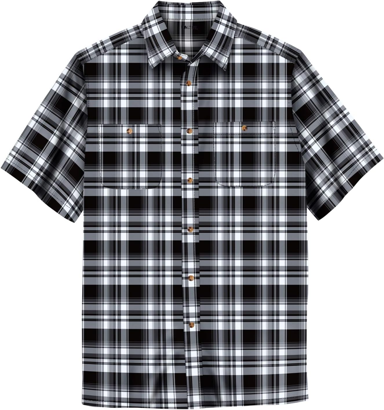 KingSizeMen's Big & Tall Short-Sleeve Plaid Sport Shirt