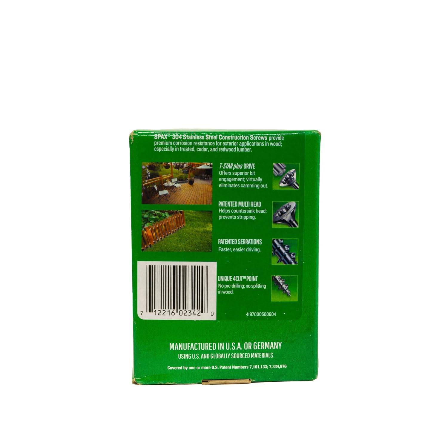 #10 x 2-1/2" Exterior Flat Head Construction Wood Screws (83 pcs) T20+ T-Star Plus Stainless Steel