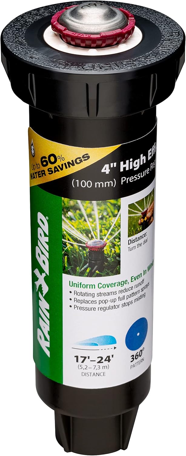 Rain Bird 22SAFPROPR Pressure Regulating (PRS) High-Efficiency Pro Rotary Sprinkler, 360° Full Pattern, 17' - 24' Spray Distance, 4" Pop-up Height (Pack of 2)