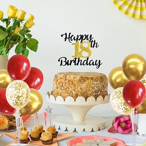 Miniatura 6 de Juego de 2 soportes de globos para mesa con 14 varillas, 14 copas , 2 bases, 16 globos para decoración de bodas y cumpleaños (rojo+dorado)