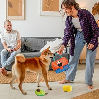リラックスしている犬 Amazon | Lepawit Hide and Seek 犬のおもちゃ、きしむ