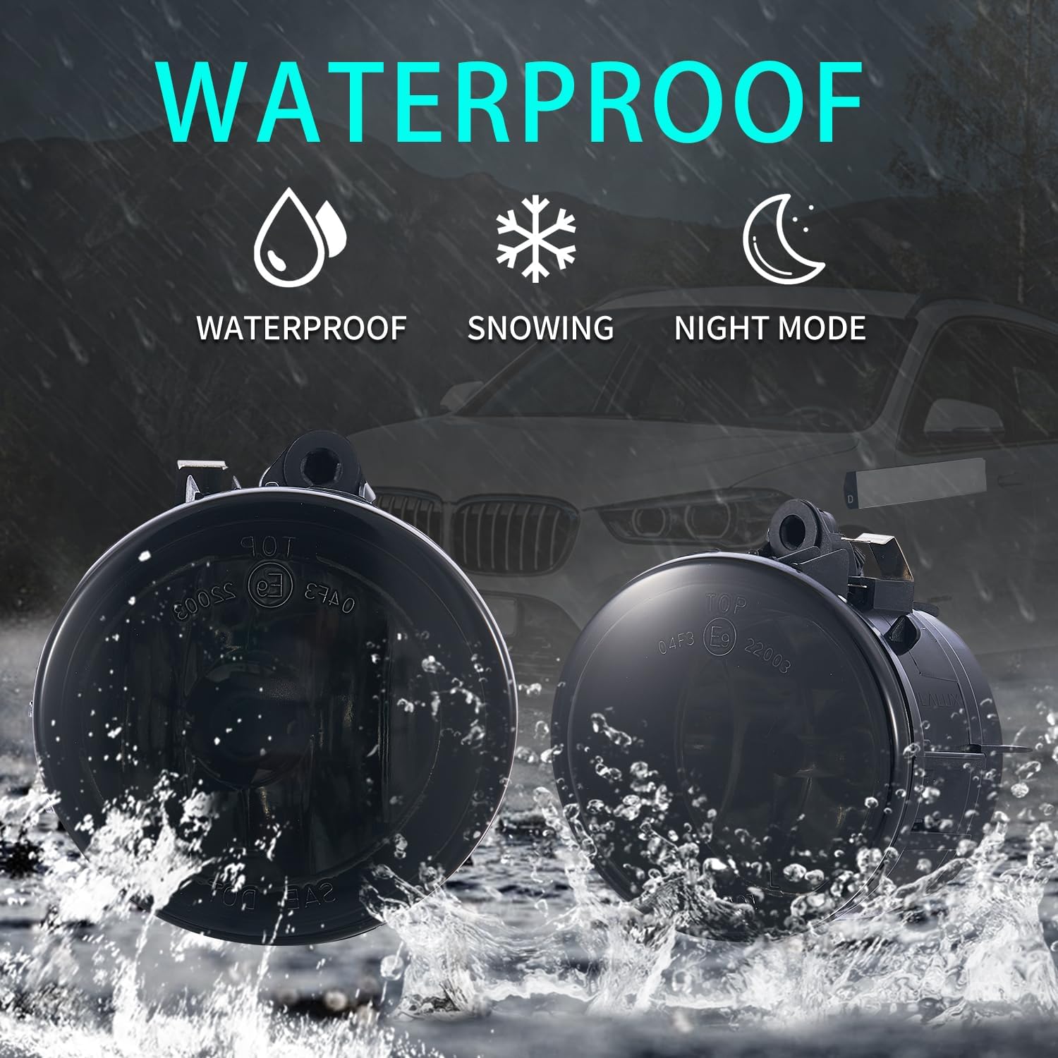 Fog lights Fit for BMW X1 F48 F49 X2 F39 X3 F25 w/o Adaptive Headlamps X4 F26 X5 F15 X6 F16 2011-2021 2pcs 2pcs Smoke glass