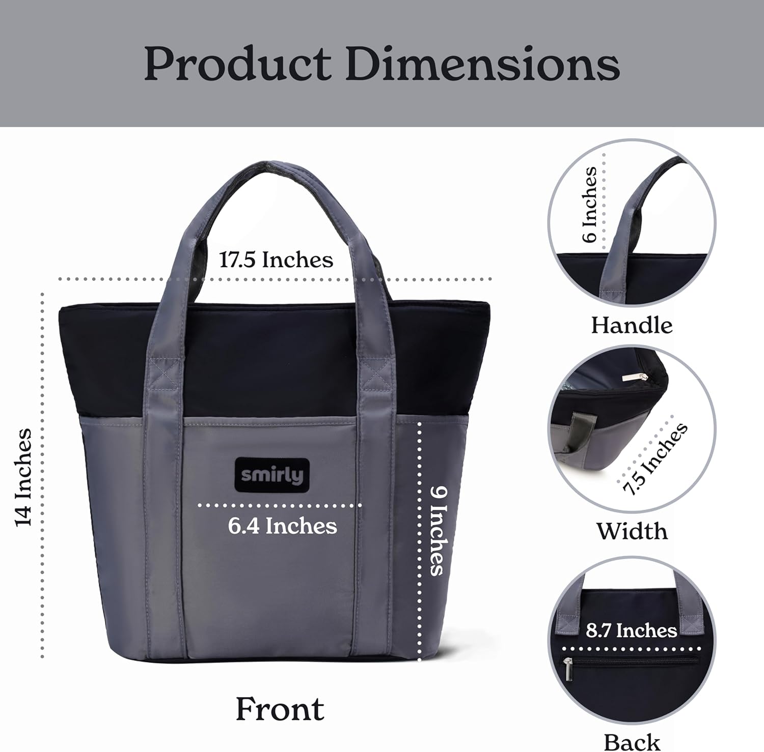 SMIRLY Large Insulated Cooler Bag, Thermal Insulated Grocery Bags, Collapsible Cooler Tote for Travel,Beach or Picnic - Image 3