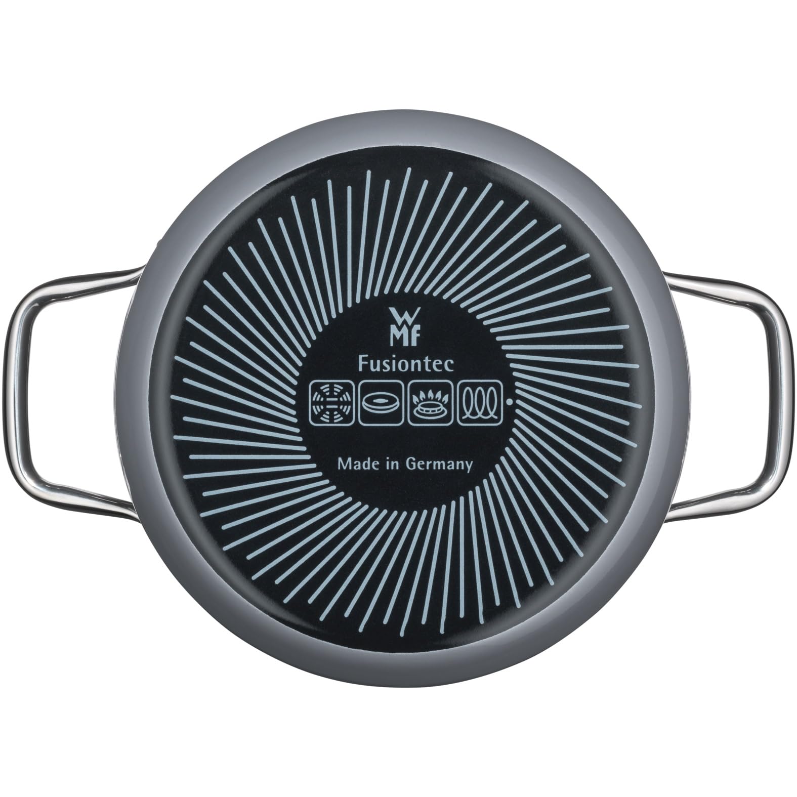 WMF Fusiontec Essential - Pentola grande, 20 cm, coperchio in vetro, per carne a induzione, 3,7 l, in ceramica high-tech, antigraffio, non rivestita, colore: grigio, made in Germany