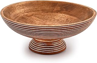 SALAD BOWL Mango Wood Perfect for Salad, Vegetables Salad Bowl & Decorative Centerpiece Home & Party, Cute Bowls for Dips, Sauce, Ice-cream (12" X 12" X 4.75")