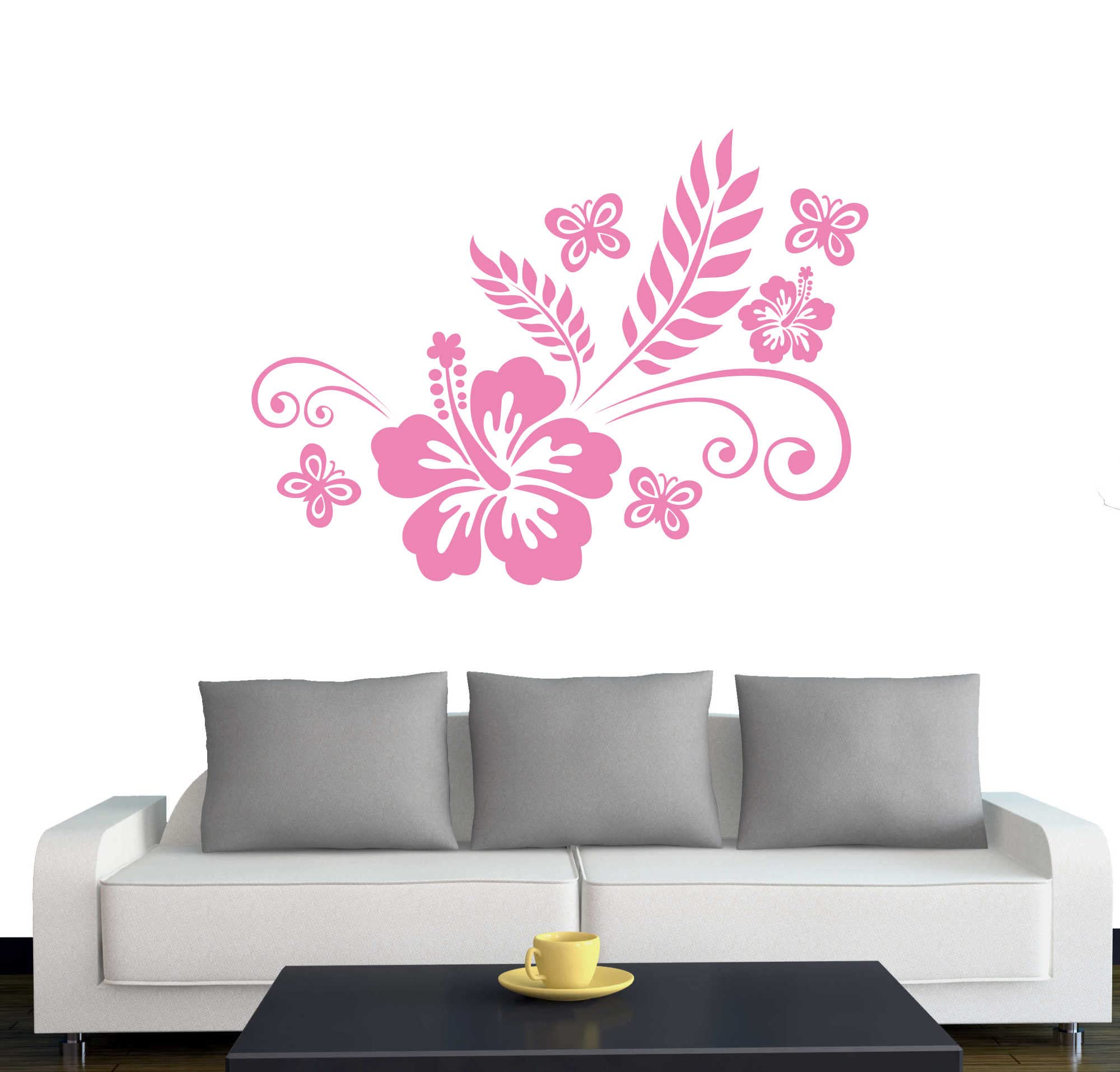 Wandtattoo Blumenranke Luna – 80x60 Cm In Goldgelb, Selbstklebend Für Wohnzimmer, Bad & Mehr