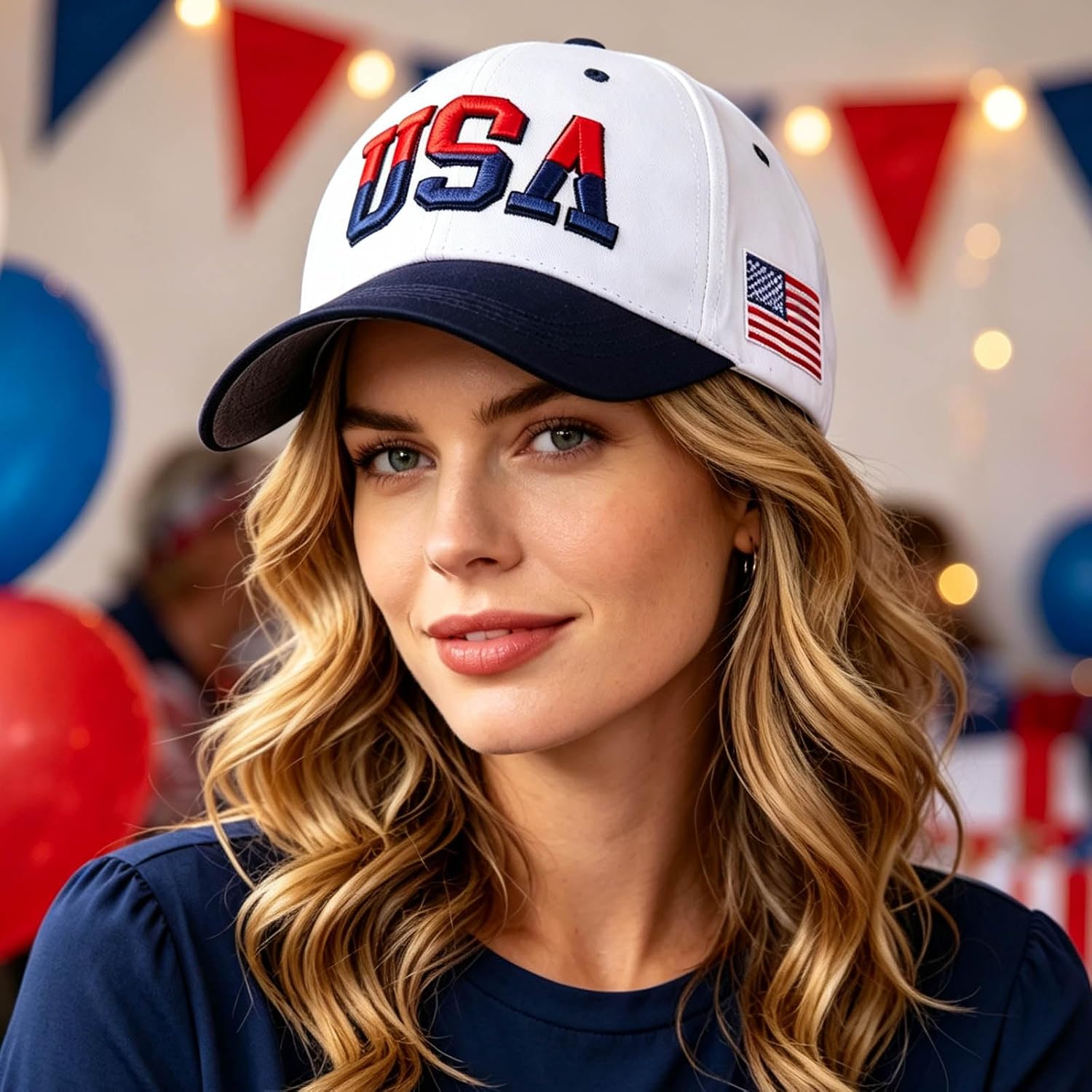 American Flag Trucker Dad Hat USA Adjustable Baseball Cap for Men & Women