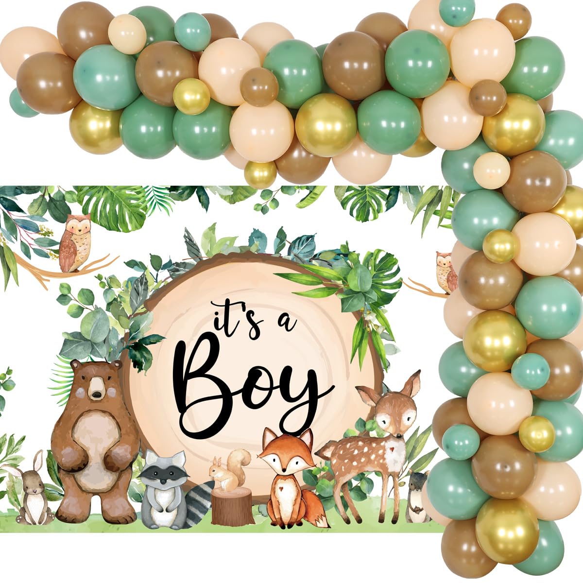 KUAOOAUK Wald-Tier Ballon Set, 12 Stück – Süße Tierballons Für Kindergeburtstag, Baby-Shower & Dschungel-Party