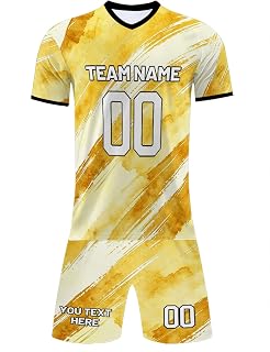 Custom Soccer Uniform - Personalized Name，Player Name，Number Sports Uniform for Adults