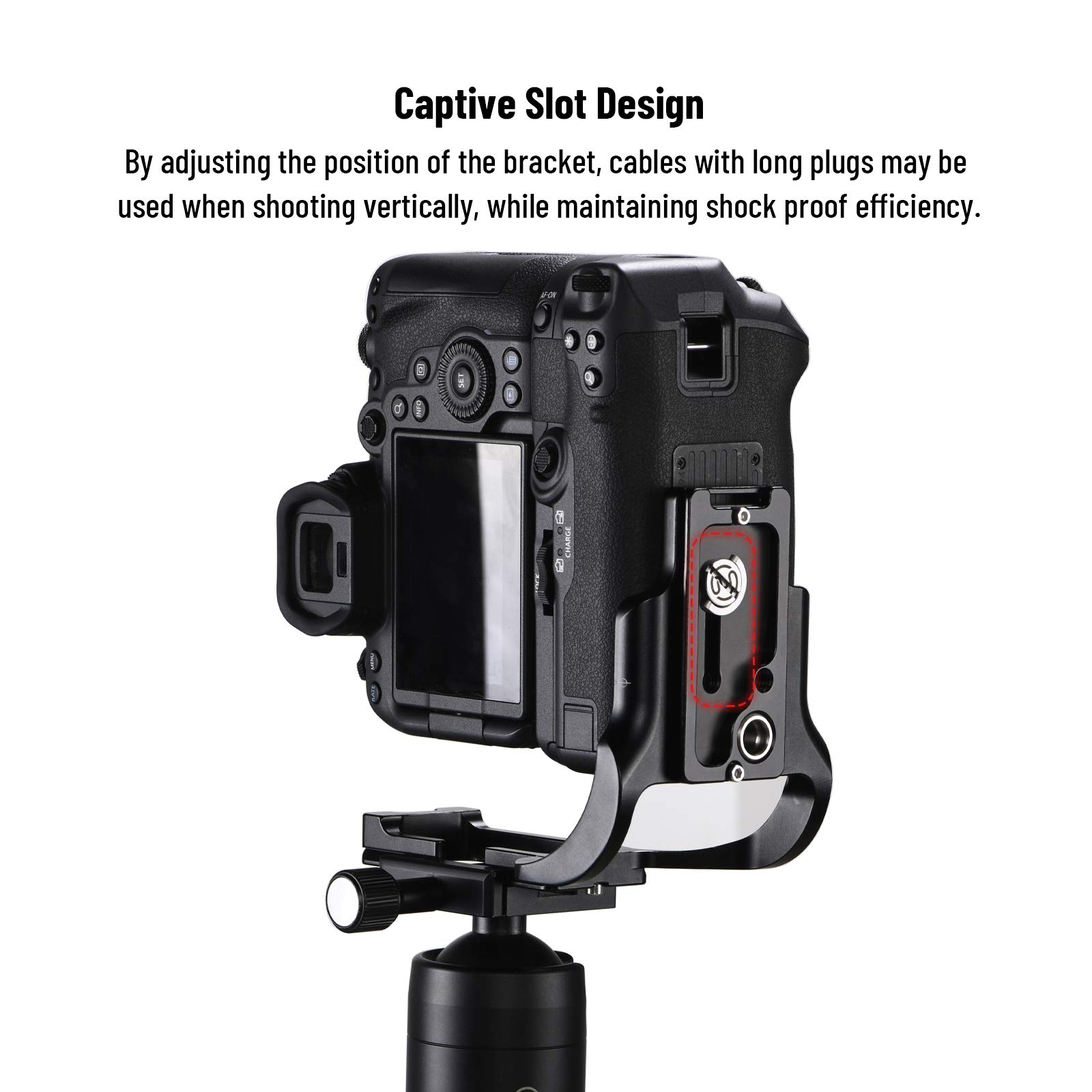 SUNWAYFOTO PCL-R5G niestandardowy wspornik L do Canon EOS R5/R6 z uchwytem akumulatorowym kompatybilny z BG-R10 Arca RRS