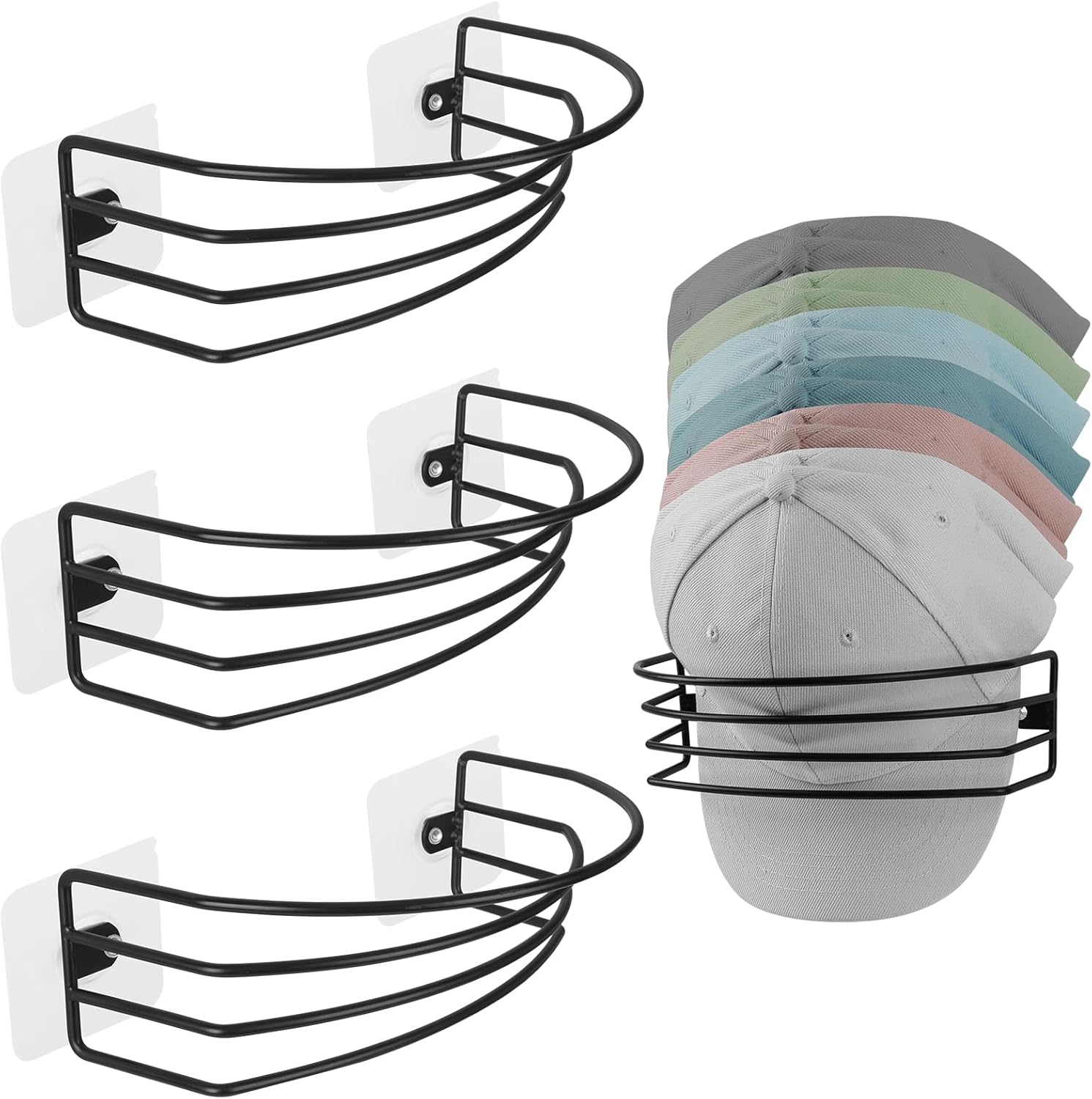 Amazon.com: SIBAO [3-Pack] Hat Rack for Wall and Door, Metal Hat ...