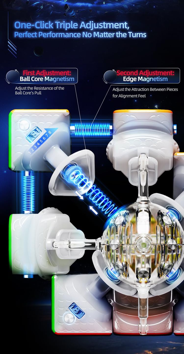 Bukefuno MoYu Super WeiLong V2 20-rdzeniowy rdzeń UV MagLev wersja 3x3 2025 magnetyczna prędkość, bez naklejek, magiczne puzzle 3 x 3 x 3 zabawki (20 magnesów, kulkowy rdzeń powlekany promieniowaniem