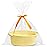 Pro Goleem Small Woven Basket with Gift Bags and Ribbons Durable Baskets for Gifts Empty Small Rope Basket for Storage 12X 8 X 5 Baby Toy Basket with Handles, Yellow