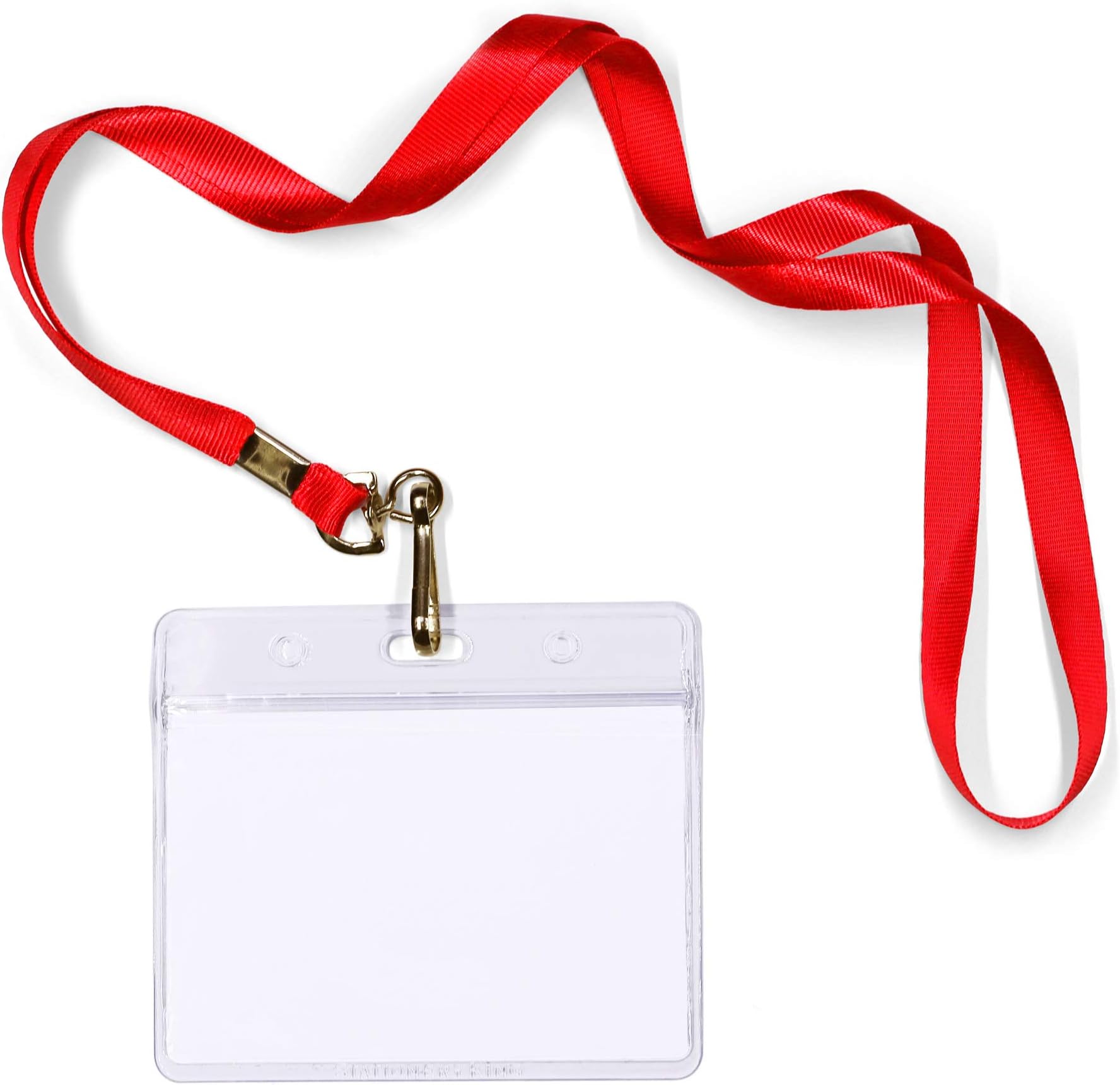 Durably Woven Lanyards & Horizontal ID Badge Holders ~Premium Quality, Waterproof & Dustproof ~ for Moms, Teachers, Tours, Events, Businesses, Cruises & More (25 Pack, Red) by Stationery King