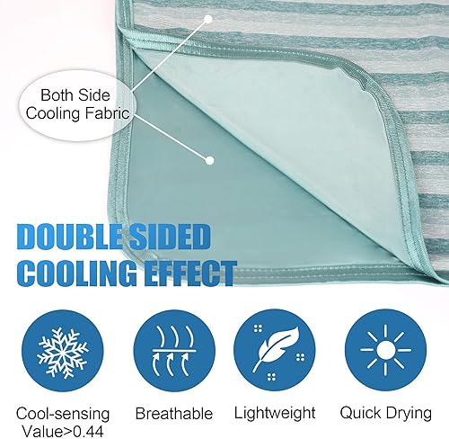 Miniatura 10 de Manta refrescante de doble cara para verano, ligera, transpirable, gran tamaño, transfiere el calor para mantenerte fresco, pdurmientes calurosos y