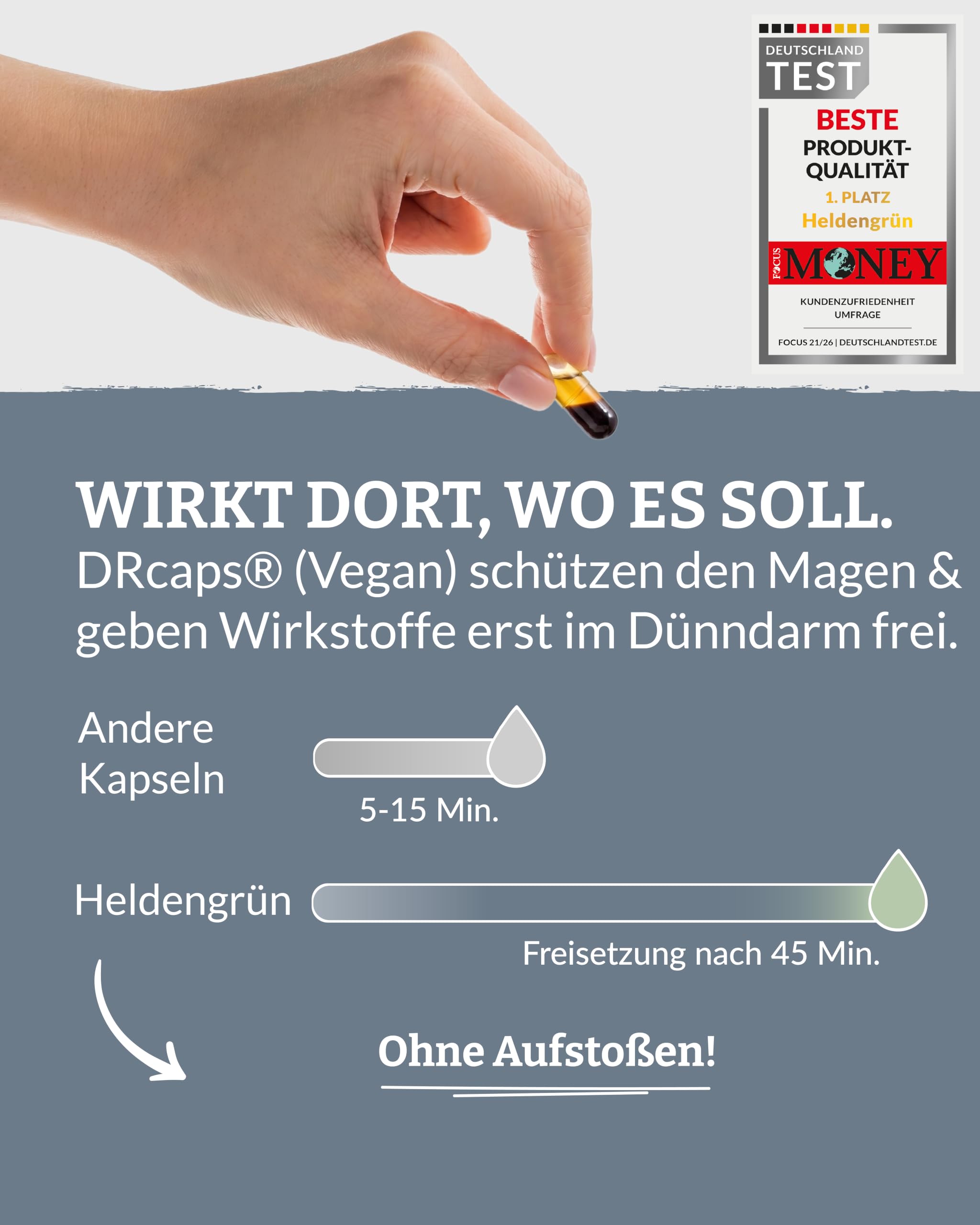 Heldengrün® BIO Schwarzkümmelöl Kapseln [HOCHDOSIERT] 3x190 St. | Kaltgepresst aus Ägypten · 3-Monats-Vorrat pro Dose · Laborgeprüft · vegan & magensaftresistent · Deutsches Startup