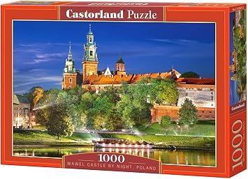 CASTORLAND 1000 Piece Jigsaw puzzle, Wawel Castle by Night, Poland, Royal heritage, Royal Castle, Adult puzzle, Castorland C-103027-2