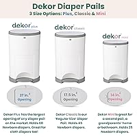 Vista 5 de Diaper Dekor EKO MINI Diaper Pail, White, ONLY Eco-Friendly Diaper Pail Made with 70% Recycled Materials, Hands-Free: Step–Drop–Done, Cost-Effective