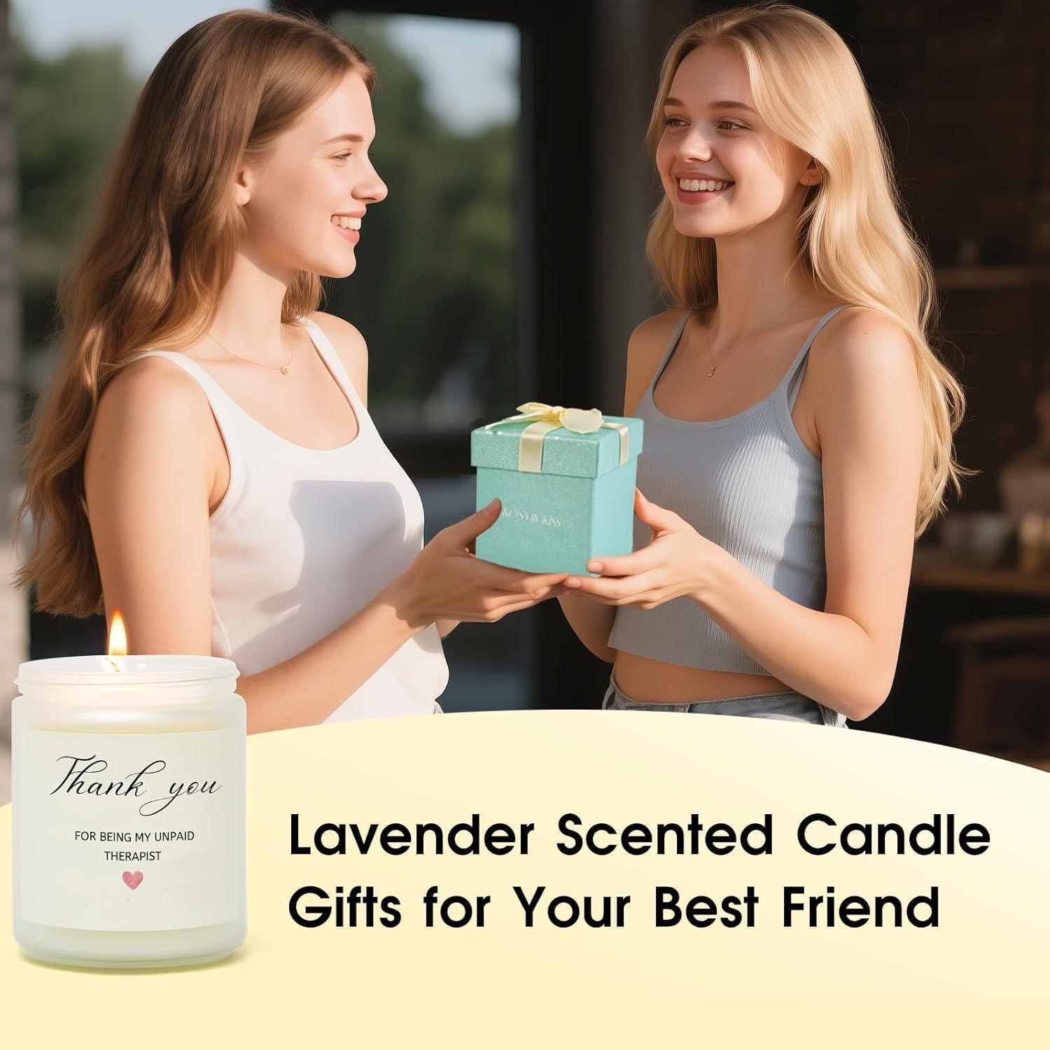 Best Friend Birthday Gifts for Women, Unique Friendship Therapist Gift for Besties Sister Mom Nurse Coworkers, Thank You Gifts for Teacher, Christmas Birthday Lavender Scented Soy Candles - Image 7